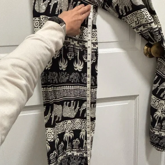 Boho Jumpsuit Black White Festival Beach Brunch - Picture 9 of 10